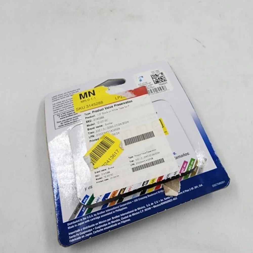 Brother Genuine P-touch TZE-231 Standard Laminated Black on White Tape 0.47x26.2